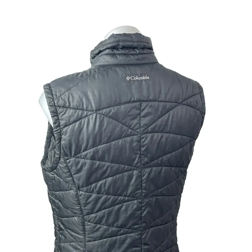 Columbia Omni-Heat Women's Black Sleeveless Puffer Quilted Vest Coat Jacket Sz M